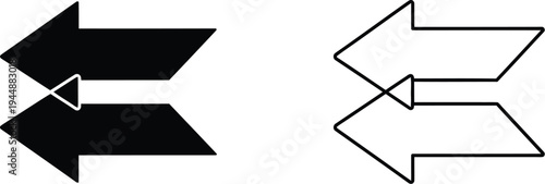 Double arrow infinity symbols isolated on transparent background, Vector