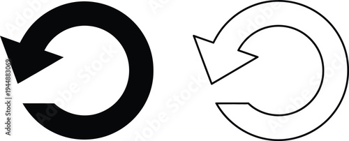 Refresh arrows icons isolated on transparent background, Vector