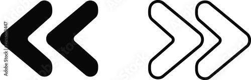 Left and right arrow symbols isolated on transparent background, Vector