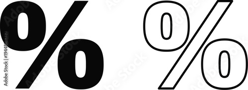 Percentage signs symbols isolated on transparent background, Vector