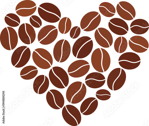 a heart shape made of coffee beans