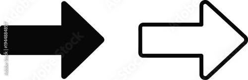 Black and white arrows pointing right and left isolated on transparent background, Vector