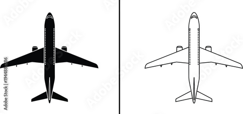 Airplane vector illustration isolated on transparent background, Vector