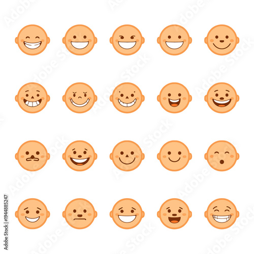 A delightful collection of diverse emojis representing smiles and emotions, perfect for celebrating the International Day of Happiness with joy and connection