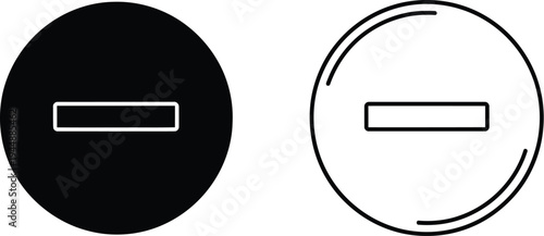 Minus sign symbols isolated on transparent background, Vector