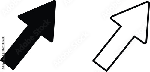 Arrows pointing up, black and white icons isolated on transparent background, Vector