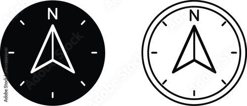 Compass logo navigation direction isolated on transparent background, Vector