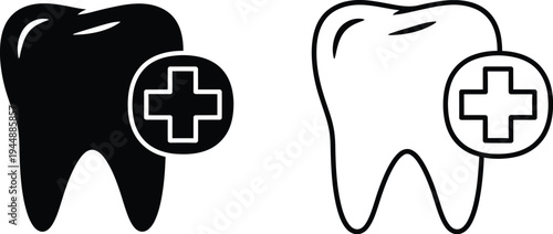 Healthy teeth medical dental care isolated on transparent background, Vector