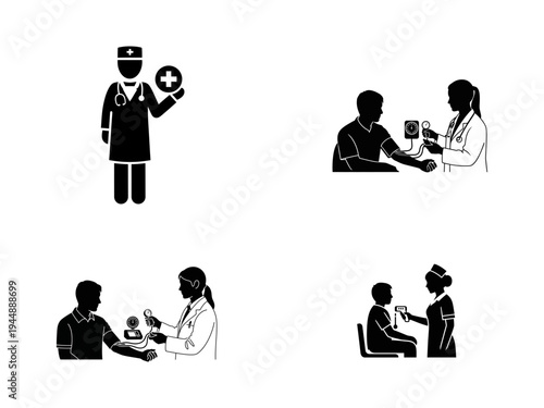 Medical Doctor Nurse Patient Pressure Check healthcare