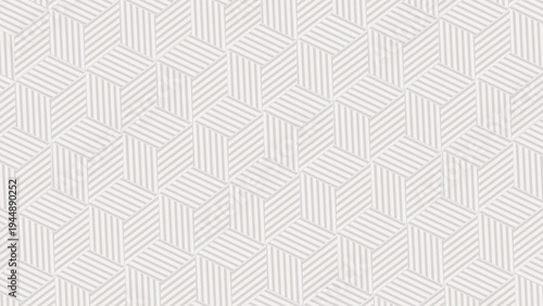 Geometric Patterned Beige Cube Wallpaper