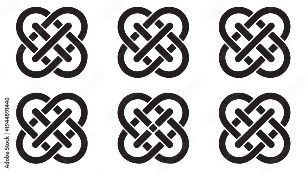Obraz premium Celtic knot design with interwoven loops and crossing elements, traditional art motif