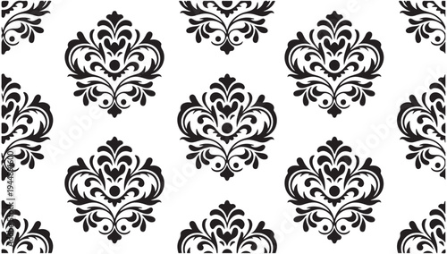 Seamless floral damask pattern. intricate luxury vintage ornamental background with decorative elements