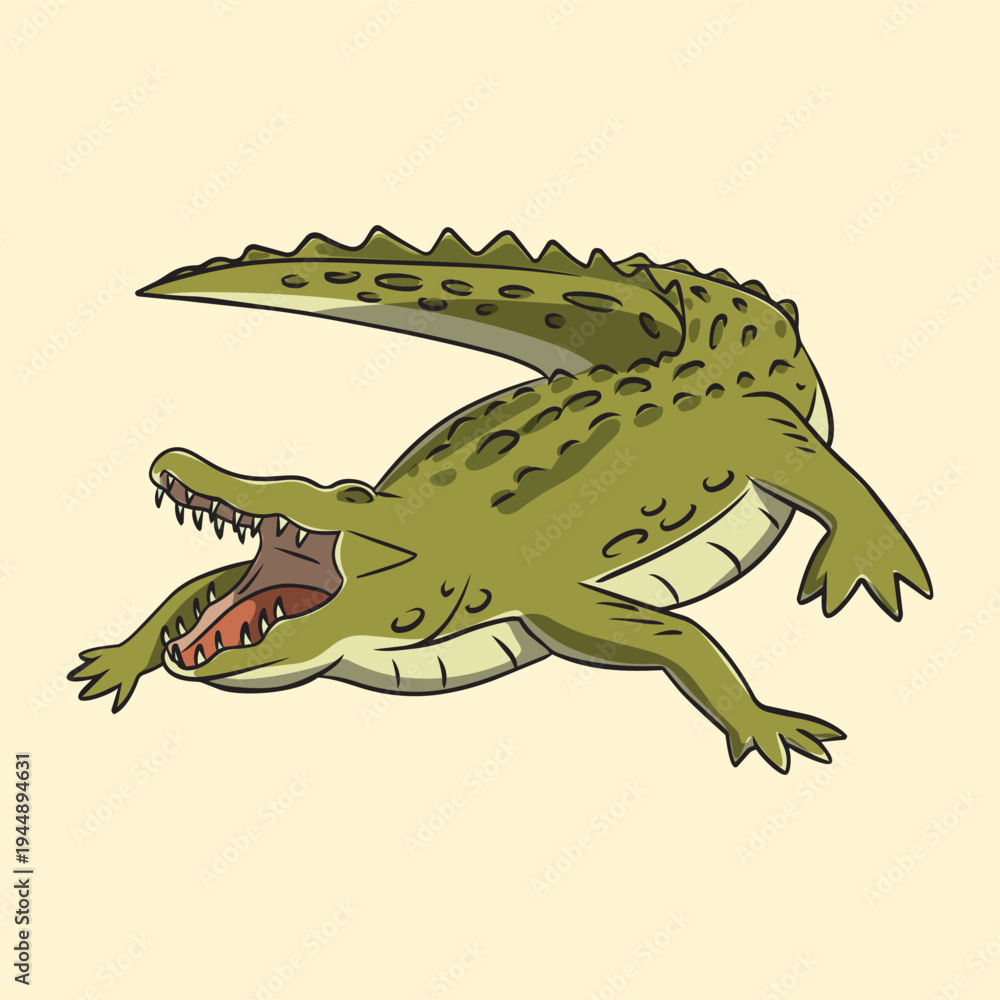 Fototapeta premium Illustration of Wild Crocodile
