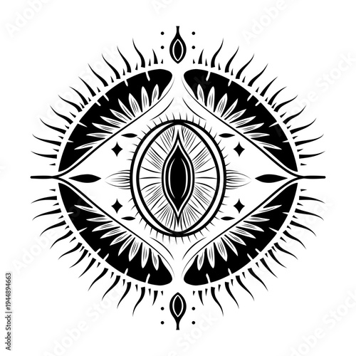 Vintage style illustration depicting iris anatomy structure