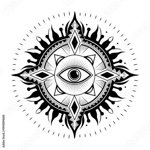 Glyph style illustration showing eye muscles anatomy