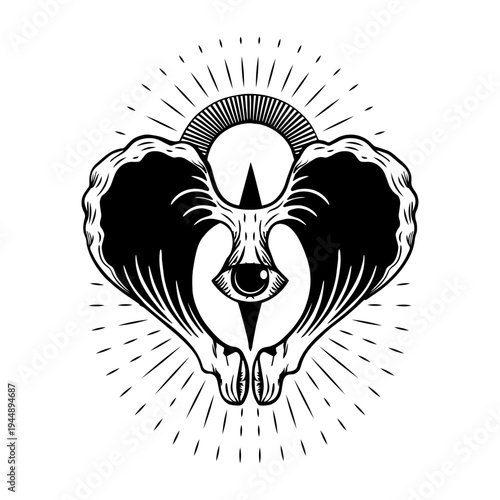 Glyph style illustration showing hip muscles anatomy