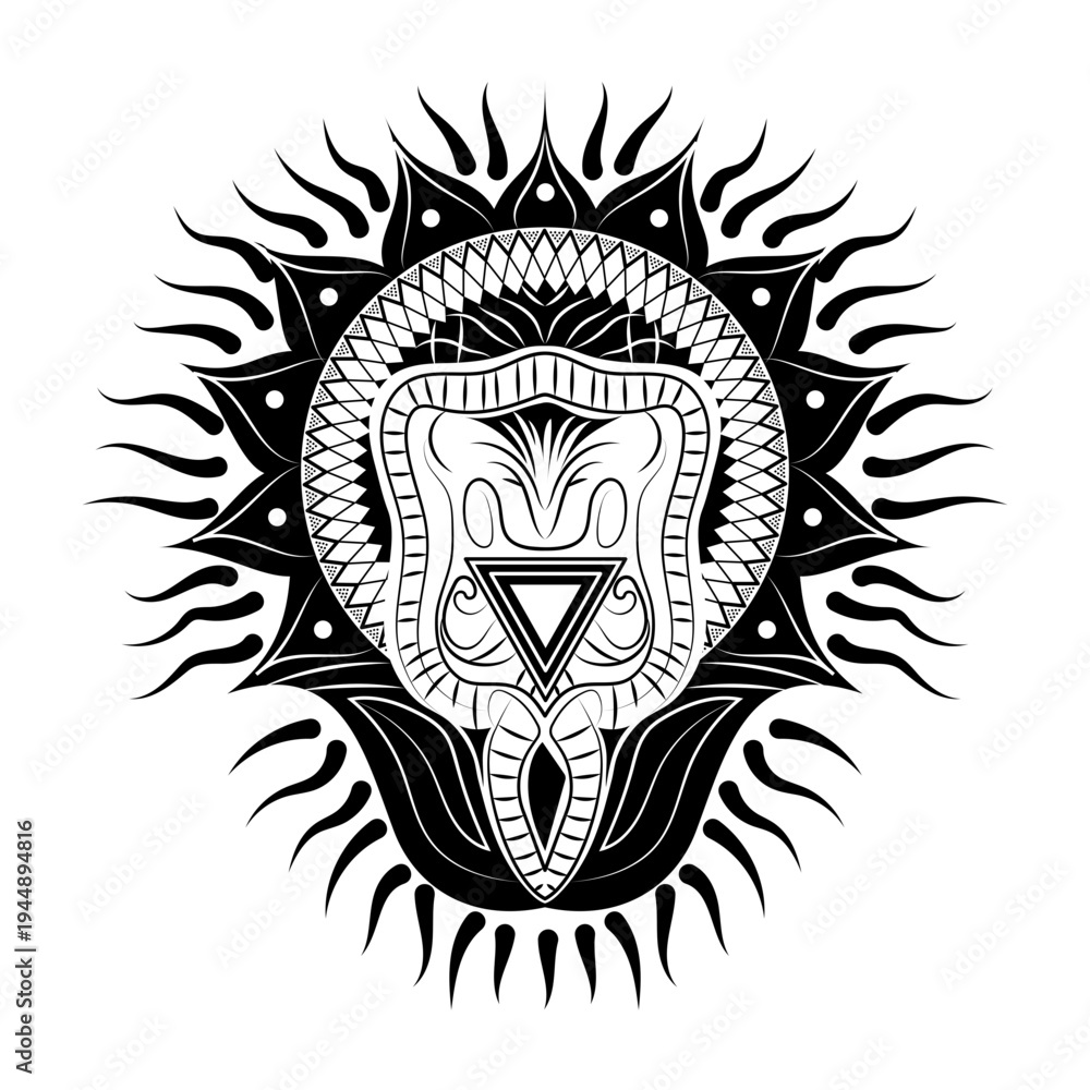 Obraz premium Glyph style illustration depicting digestive anterior 