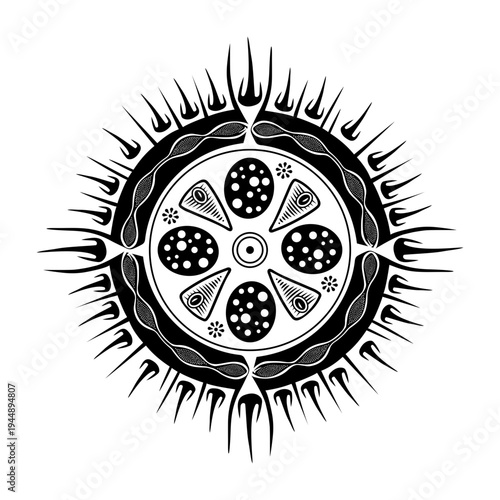 Vintage style illustration showing petri dish 