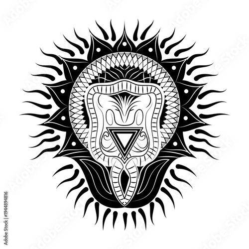 Glyph style illustration depicting digestive anterior 