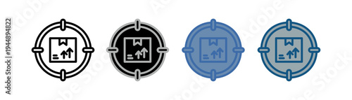 
Delivery target icon set multiple style collection with logistics and target design