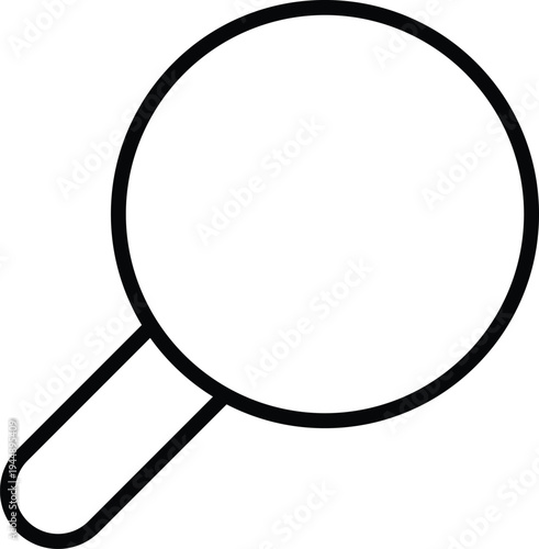 Search magnifying glass outline icon for web navigation and data discovery