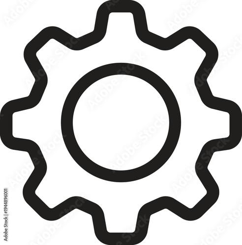 Print, Settings gear outline icon vector for system configuration and UI interface