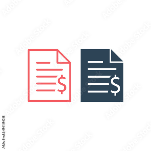 Invoice, bill icons set suitable for info graphics, websites and print media and interfaces.
