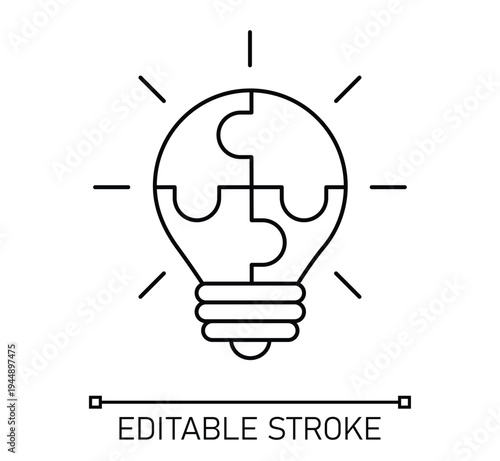 Puzzle Piece Lightbulb Innovation Icon