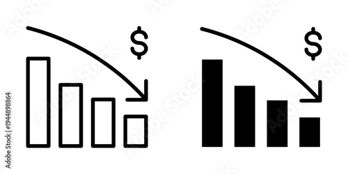 Decrease icon, element icon for design branding, print, and digital media