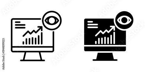 Monitoring icon, element icon for design branding, print, and digital media