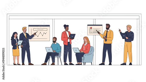 Diverse Group of Business Professionals Working Together.