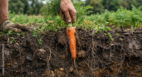 hand holding carrot