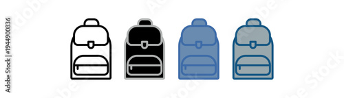 
backpack icon set multiple style collection with backpack design