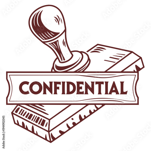 Red confidential stamp on a document red stamp secrecy confidentiality