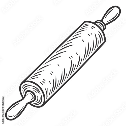 Rolling pin with striped pattern and handles kitchen tool baking tool cooking utensil