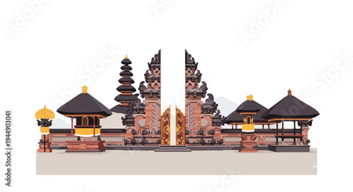 Miniature Balinese Hindu Temple Architecture Model.