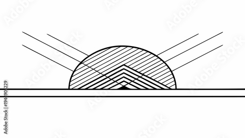 Elegant abstract composition with thin black lines and generous white space. Clean minimalist wall art perfect for modern interiors, editorial layouts, and contemporary design.