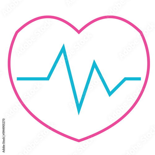 Heartbeat line in heart shape for medical concepts Vector