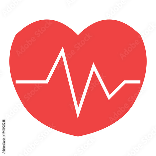 Heart rate pulse line icon Vector