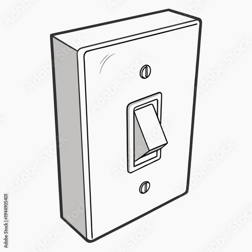 Light switch with toggle and screws toggle switch electrical device home automation white color