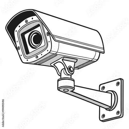 Security camera with cable and mounting bracket surveillance cctv monitoring