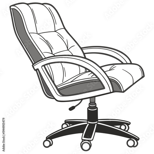 Office chair with cushions and wheels furniture interior