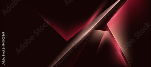 red black geometric on dark background. abstract elegant background vector illustration, banner business product presentations