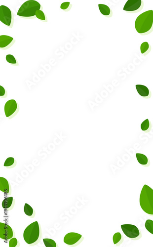 シンプルな葉っぱの透過フレーム2_縦