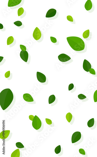 シンプルな葉っぱの透過背景_縦