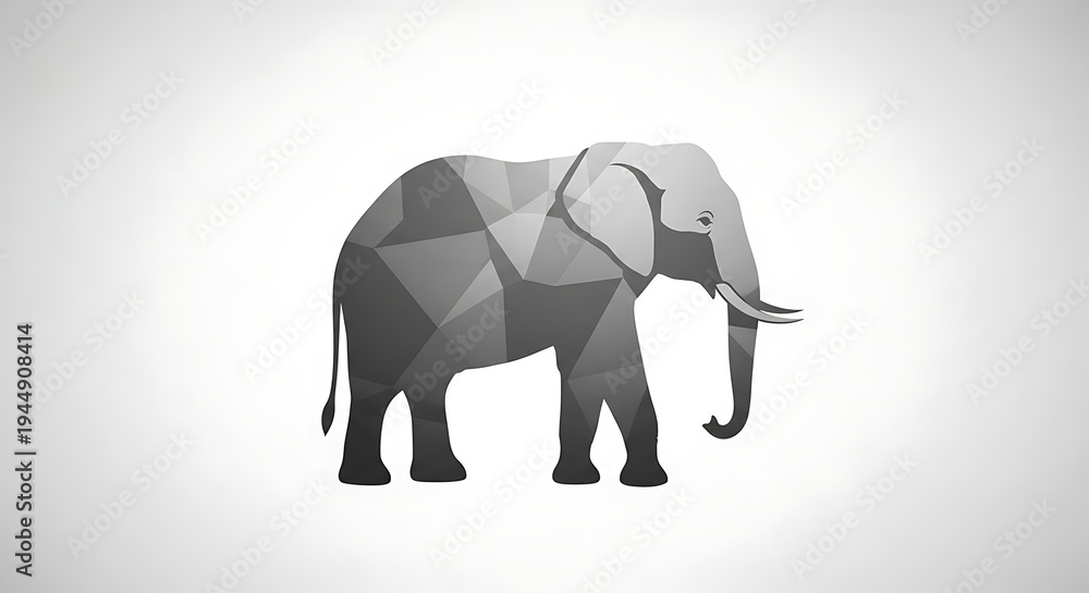 Fototapeta premium Geometric polygonal elephant illustration design.