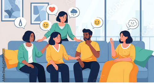 Business team discussing data on screen isolated on transparent background