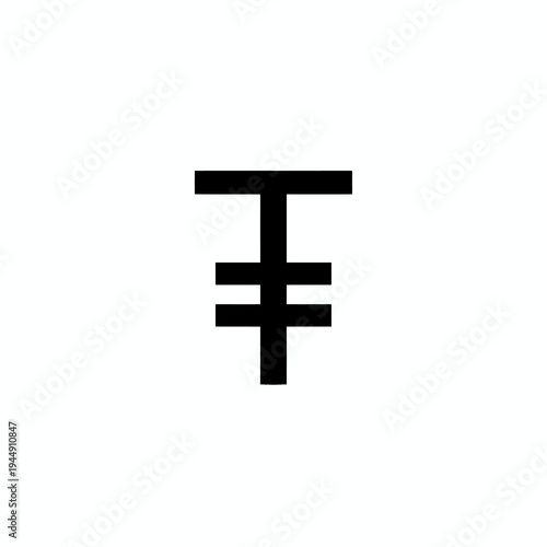Kazakhstani Tenge Currency Symbol on a White Background
