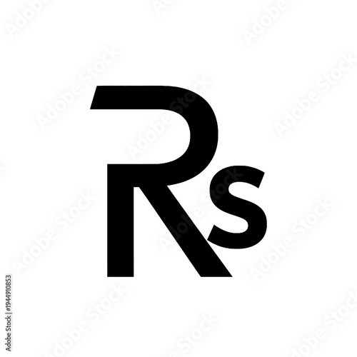 Bold and modern 'Rs' symbol graphic, a universally recognized currency icon perfect for financial applications, banking, economics, and global money exchange visuals