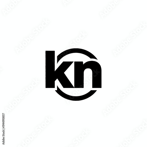 Black circular logo with the letters 'kn' inside, representing a brand identity or initialism